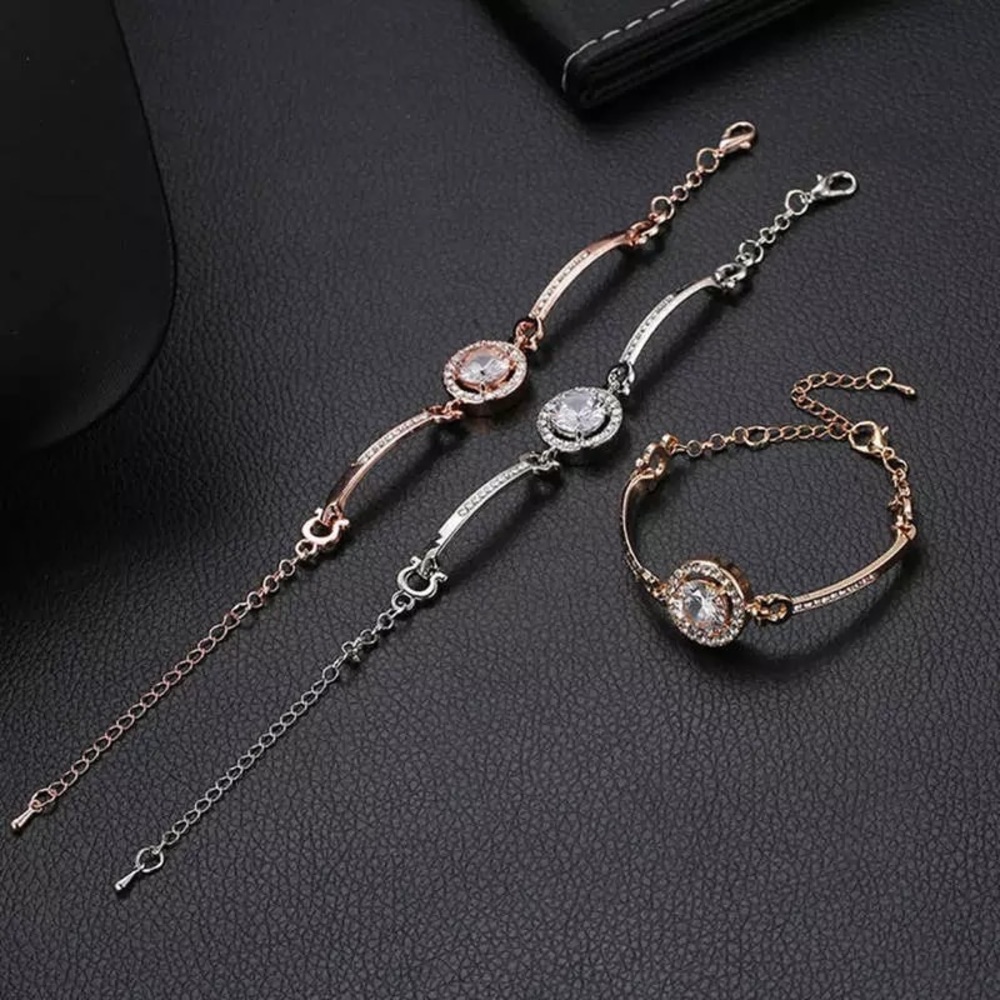 NWT Halo CZ Bracelet - Rose, Gold, Silver - Picture 4 of 6